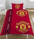 Manchester United FC Single Bed Duvet Cover & Pillow Case OLD TRAFFORD RED DEVILS