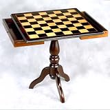 Giglio Italian Wooden Chess Table 3.15 Square w/ Two drawer in Matte
