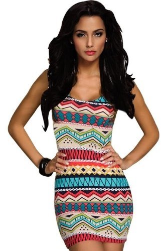 Amour Women's Striped Long Sleeves Mini Dress