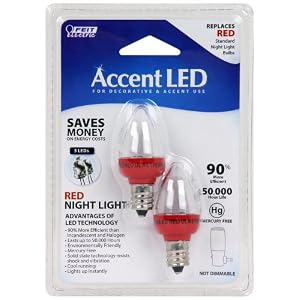Buy Feit Electric BPC7 R LED 06 3-LED Accent Night Light Replacement Bulbs, Red by Feit Electric now!