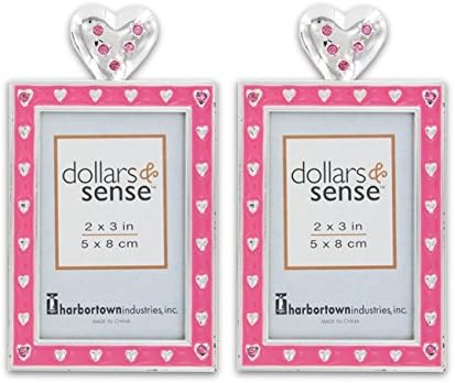 2 Pack Hearts 2 X 3 Mini Picture Pink Photo Frame