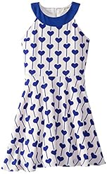 Girls Scoop Neck General Print Crepe/Polyester Skater Dress 