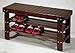 Roundhill Furniture Pina Quality Solid Wood Shoe Bench, Cherry Finish