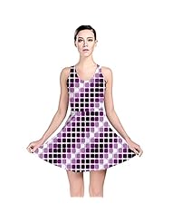 General Print Polyester/Spandex Stretchy Skater Dress 