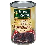 Grown Right Organic Whole Cranberry Sauce, 16-Ounce Can (Pack of 6)