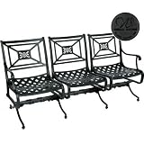 Windham Castings Key Largo Spring Triple Settee Frame Only, Black