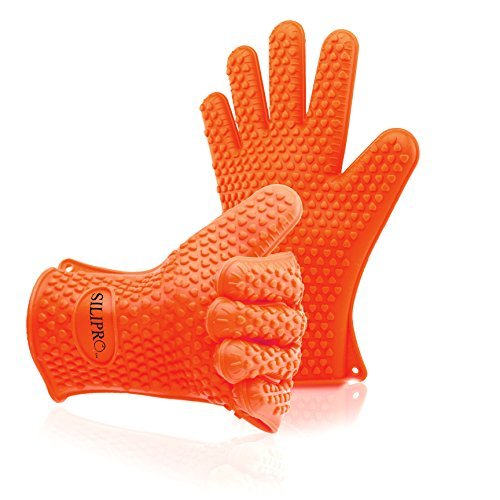 Silipro Heat Resistant Grilling Silicone BBQ Gloves for Cooking, Baking, Smoking, Grilling and Potholder