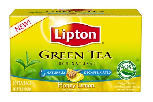 Lipton, Green Tea Bag, Decaf Honey Lemon, Tea Bags, 20-Count Boxes (Pack of 12) by Lipton