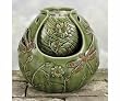 Distressed Green Porcelain Dragonfly Tabletop Water Fountain