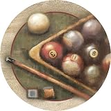Nostalgic Billiards Sandstone Coaster Set