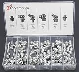 110 Pieces Hydraulic Grease Fitting Assortment Set - SAE