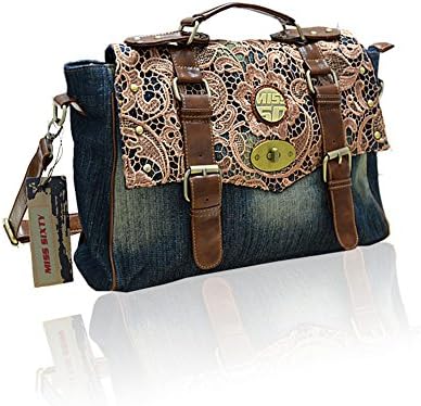 Aibag Nostalgic Boutiques Denim Carry Casual Vintage Lace Shoulder Bag Handbag