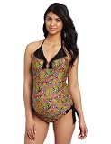 Maternal America Womens Maternity  Ruffle 2 Piece Tankini