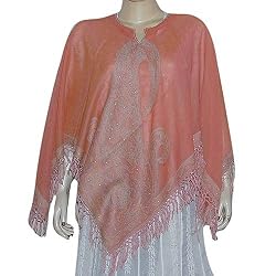 Fashion Poncho Womens Outerwear Wool Dress in Jacquard Design 40 x 40 inches (pnch269)