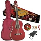Saga Valencia VG-CG1KR Student Classical Guitar Outfit in High Gloss Red Finish