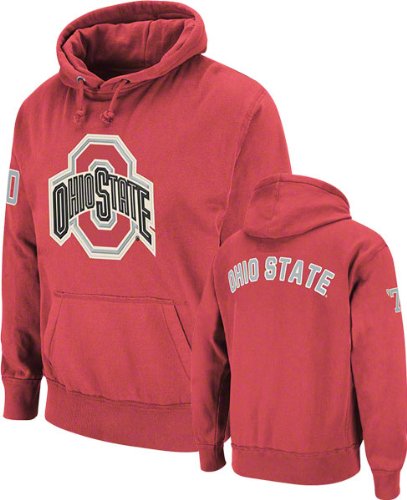 NCAA Ohio State Buckeyes Blindside Pullover Fleece Hoodie (Red, Large)