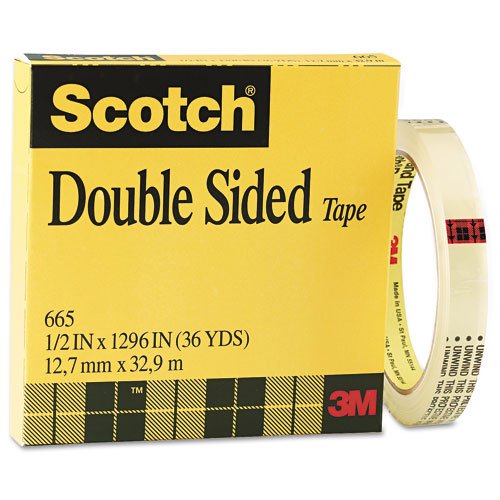 3M 665 Double-Sided Office Tape, 5 in x 36 yards, 2/Rolls - 665121296