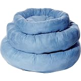 Kakadu Pet Plump Donut Bolster Dog Bed Small 20 1 2 Inch by 5 1 2 Inch Chambray Blue