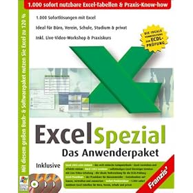 Excel Spezial, Das Anwenderpaket, 3 CD-ROMs m. Buch Das grosse Anwenderpaket f�r alle Excel-Fans! Einsteigerbuch, Live-Video-Lernkurse, 1.000 direkt nutzbare Tabellen. F�r Windows 95, 98,ME, 2000, XP,