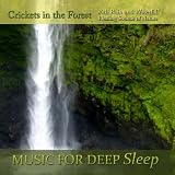 The Soothing Sounds of Crickets at Night and Waterfall