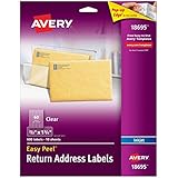 Avery Easy Peel Clear Return Address Labels for Ink Jet Printers, 2/3 X 1.75-Inches, Pack of 600 (18695)