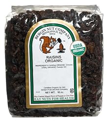 Bergin Nut Company Organic Raisins, 16-Ounce Bags (Pack of 3)
