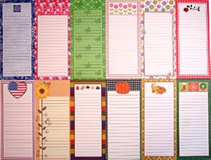 Magnetic Memo Note Pads, Seasonal Monthly Themes, Lot of 12 (1 Complete Year)
