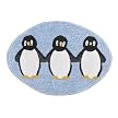 Penguin Party Tufted Rug - Ice Blue (26"x37" Oval)
