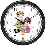 Boy and Girl Saying Havdalah Judaica Jewish Theme Wall Clock by WatchBuddy Timepieces (Hunter Green Frame)