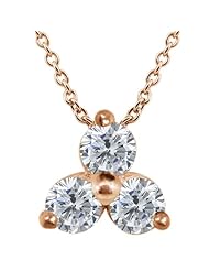 0.36 Ct Round G/H SI2 Diamond 14K Rose Gold Pendant