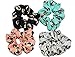 Pug Dog Hair Scrunchies 4 Pack Cotton Elastic Hair Bands Scrunchy Hair Ties Ropes Scrunchie for Women or Girls Hair Accessories