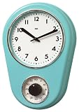 Bai Retro Kitchen Timer Wall Clock, Turquoise
