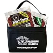 Buffalo Bills Beef Jerky Shot 6-Pack Gift Cooler (filled with two 14oz bags of beef jerky circles - Original & Teriyaki)