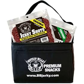 Buffalo Bills Beef Jerky Shot 6-Pack Gift Cooler (filled with two 14oz bags of beef jerky...