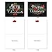 The Best Card Company - 10 Christmas Greeting Cards with Envelopes - Festive, Fun Assorted Holiday Notecards (4 x 5.12 Inch) - Christmas Chalk and Roses M2358XSG