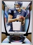 MATT HASSELBECK 2009 Donruss Certified Mirror Gold Materials Prime Parallel JERSEY PATCH CARD Seattle Seahawks Football