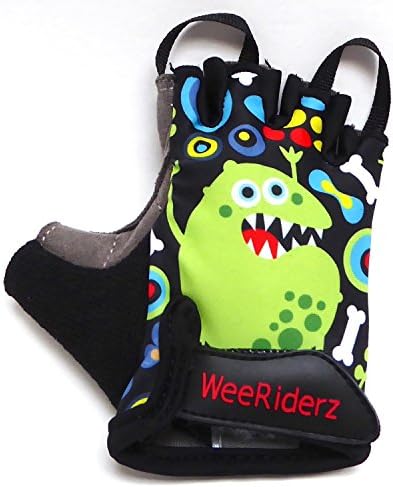 ZippyRooz Toddler & Little Kids Bike Gloves for Balance and Pedal Bicycles (Formerly WeeRiderz) For Ages 1-6 Years Old. 4 Designs for Boys & Girls (Monsters, Little Kids Medium (3-4))