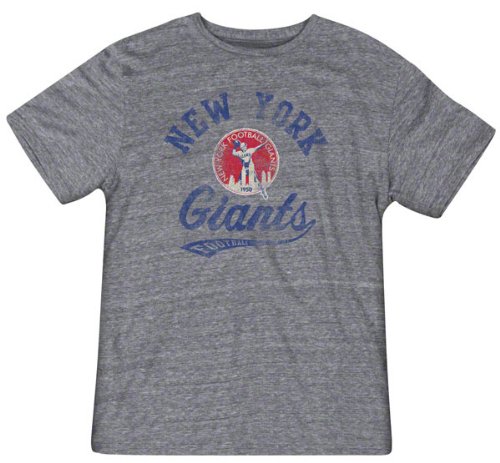 NFL Men's New York Giants Retro Big Sweep Tee (Dark Grey Heathered, XX-Large)