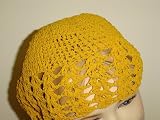 Cp110g, Hand Crocheted Golden Yellow Color Gimp Skull Cap for Teens and Adults.