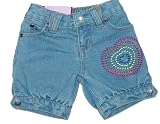 Infant Girls' Denim Capris with Rainbow Embroidery