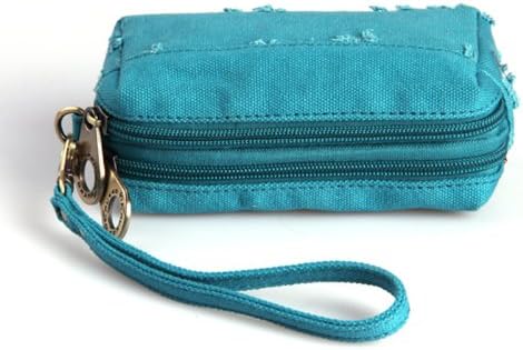 2013 summer new canvas bag Casual retro cotton bag lady purse Wallets Cosmetic bag Wristlet， Color: lake blue