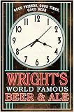 Retro style WRIGHT'S Beer & Ale wall clock USA