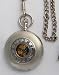 Silver mesh wind up pocket watch. Silver tone case and chain classic size pocket watch of 2 inches. image 4