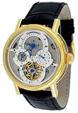 Adee Kaye #AK4094-MG Men's Multi-Function Open Heart Tourbillon Self Winding Automatic Watch (Gold Tone)