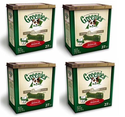 Greenies Senior 4 MEGA 27oz TUBS REGULAR 108 DOG BONES Greenies Senior 4 MEGA 27oz TUBS REGULAR 108 DOG BONES