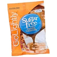 GoLightly Sugar Free Vanilla Caramels, 2.75-Ounce Bags (Pack of 12)