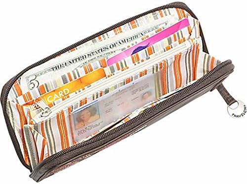 Travelon RFID Ladies Wallet - Brown Ladies Clutch Wallet NEW