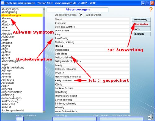 Schüsslersalze Software Repertorium Bio2010