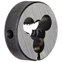 Union Butterfield 2010(UNC) Carbon Steel Round Threading Die, Uncoated (Bright) Finish, 13/16" OD, 1/4"-20 Thread Size