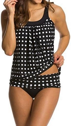 Ybudu Women's Polka Dot Push Up Tankini Swimwear